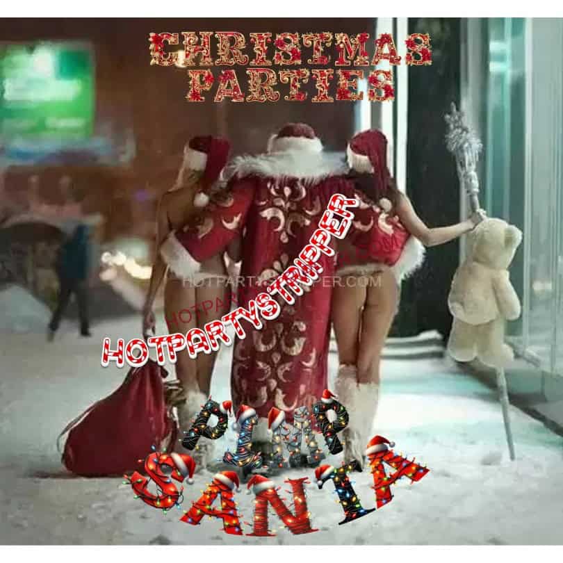 pimp santa with girls for a christmas party